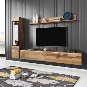 Kệ tivi treo tường 2 ngăn dài tiện lợi cho phòng khách