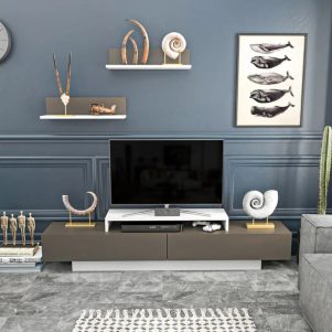 Kệ tivi phòng khách hiện đại ( Quà tặng: 2 kệ trang trí treo tường )