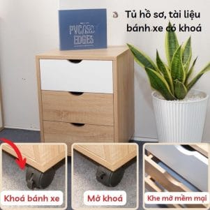 Tủ hồ sơ văn phòng, tủ đựng tài liệu có bánh xe - Ảnh 3