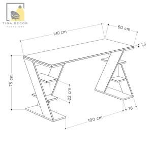 Kích thước đầy đủ của bàn làm việc