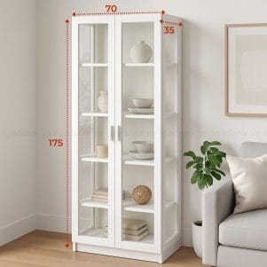 Tủ trưng bày 3 mặt kính 1/2 cánh 40/70cm – TIGA0011 - Ảnh 6