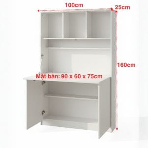 Bàn học gấp gọn thông minh kèm kệ 100cm – TIGA0066 - Ảnh 7