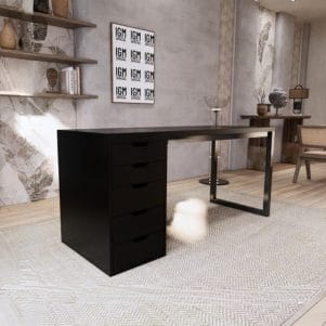 Bàn ikea cao cấp gỗ mdf dày 35li | Bàn ikea 2 tủ | Bàn ikea 1 tủ - Ảnh 5