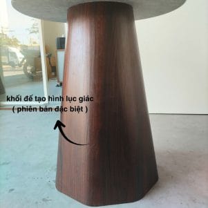 Bàn trà chân trụ lục giác mặt gỗ/đá 50cm – TIGA0137 - Ảnh 3