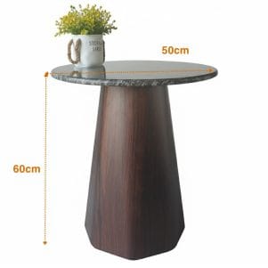 Bàn trà chân trụ lục giác mặt gỗ/đá 50cm – TIGA0137 - Ảnh 7