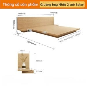 Giường bay kiểu Nhật kèm 2 Tab Salari - Tiga0077 - Ảnh 7