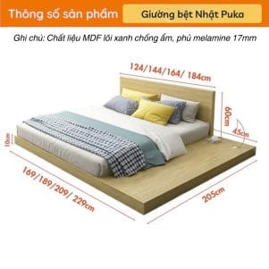Giường ngủ bệt kiểu Nhật mở rộng Puka - Tiga0074 - Ảnh 6