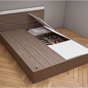 Giường ngủ gỗ MDF 3 cánh lật đựng đồ - Tiga0081 - Ảnh 4