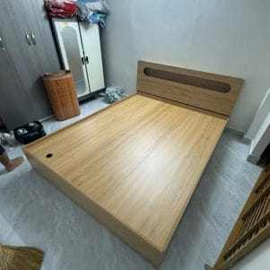 Giường ngủ gỗ MDF có kệ đơn giản Suka - Tiga0082 - Ảnh 4
