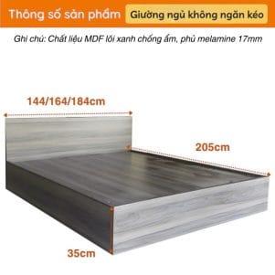 Giường ngủ gỗ MDF không ngăn kéo - Tiga0078 - Ảnh 6