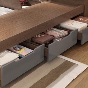 Giường ngủ gỗ MDF nhiều ngăn đựng đồ + đệm đầu giường - Tiga0086 - Ảnh 3