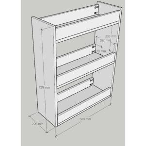 Kệ sách di động 3 tầng có bánh xe 60cm – TIGA0135 - Ảnh 6