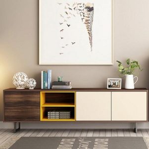 Kệ tivi chân sắt phối màu hiện đại | Kệ tivi để sàn cao cấp