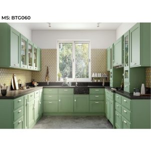 Mẫu tủ bếp chữ U hiện đại, đa công năng - Tiga decor