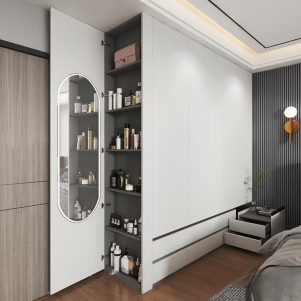 Tủ quần áo gỗ thiết kế hiện đại gương cánh tủ Hanago  - Tiga0127