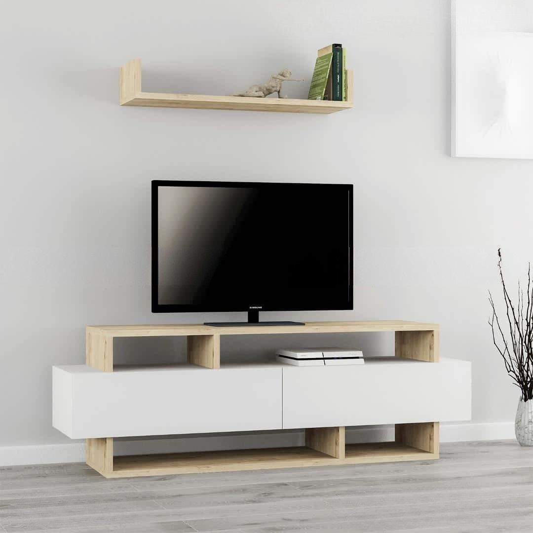 Kệ Tivi Kèm Kệ Treo Tường Hiện Đại Vickichi