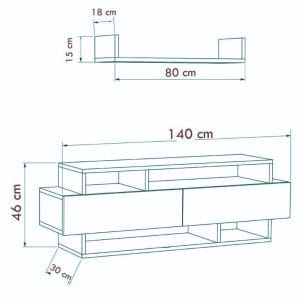 Combo Kệ Tivi Kèm Kệ Treo Tường Hiện Đại Vickichi – Tiga0161 - Ảnh 7