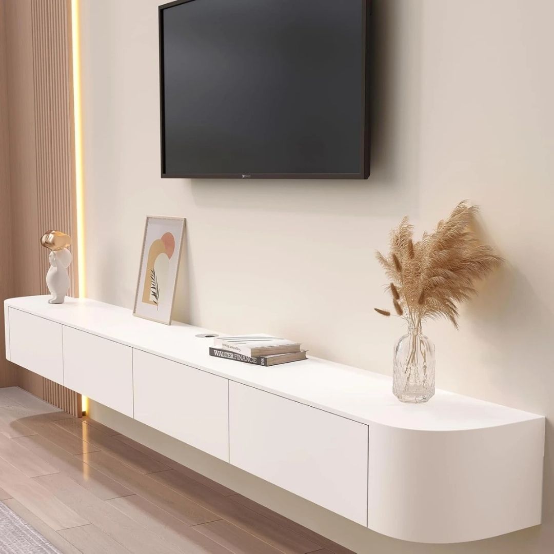 Kệ Tivi Gắn Tường Bo Góc Hiện Đại Poolee