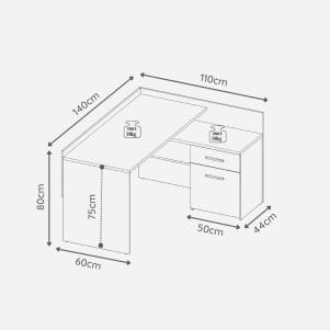 Bàn Làm Việc Chữ L Hiện Đại Kèm Tủ Kepwa– Tiga0184 - Ảnh 6