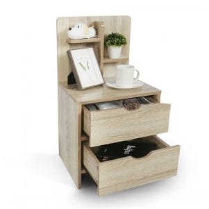 Tủ đầu giường Jatika TIGA0213 màu vân gỗ với ngăn kéo mở