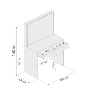 Bàn Trang Điểm Có Gương Lớn Hiện Đại Kamida – Tiga0220 - Ảnh 6