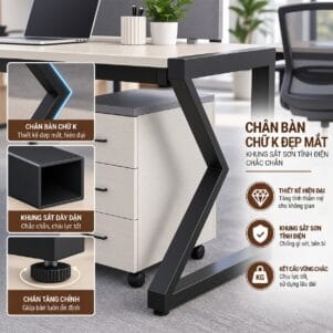 Bàn Làm Việc Văn Phòng Mozado - Tiga0258 - Ảnh 10