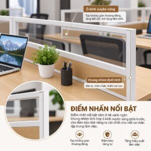 Cụm Bàn Làm Việc 3 Người Jonida - Tiga0269 - Ảnh 6