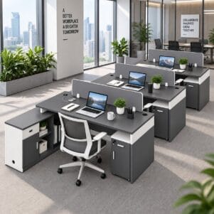 Cụm Bàn Làm Việc 3 Người Lamein - Tiga0270