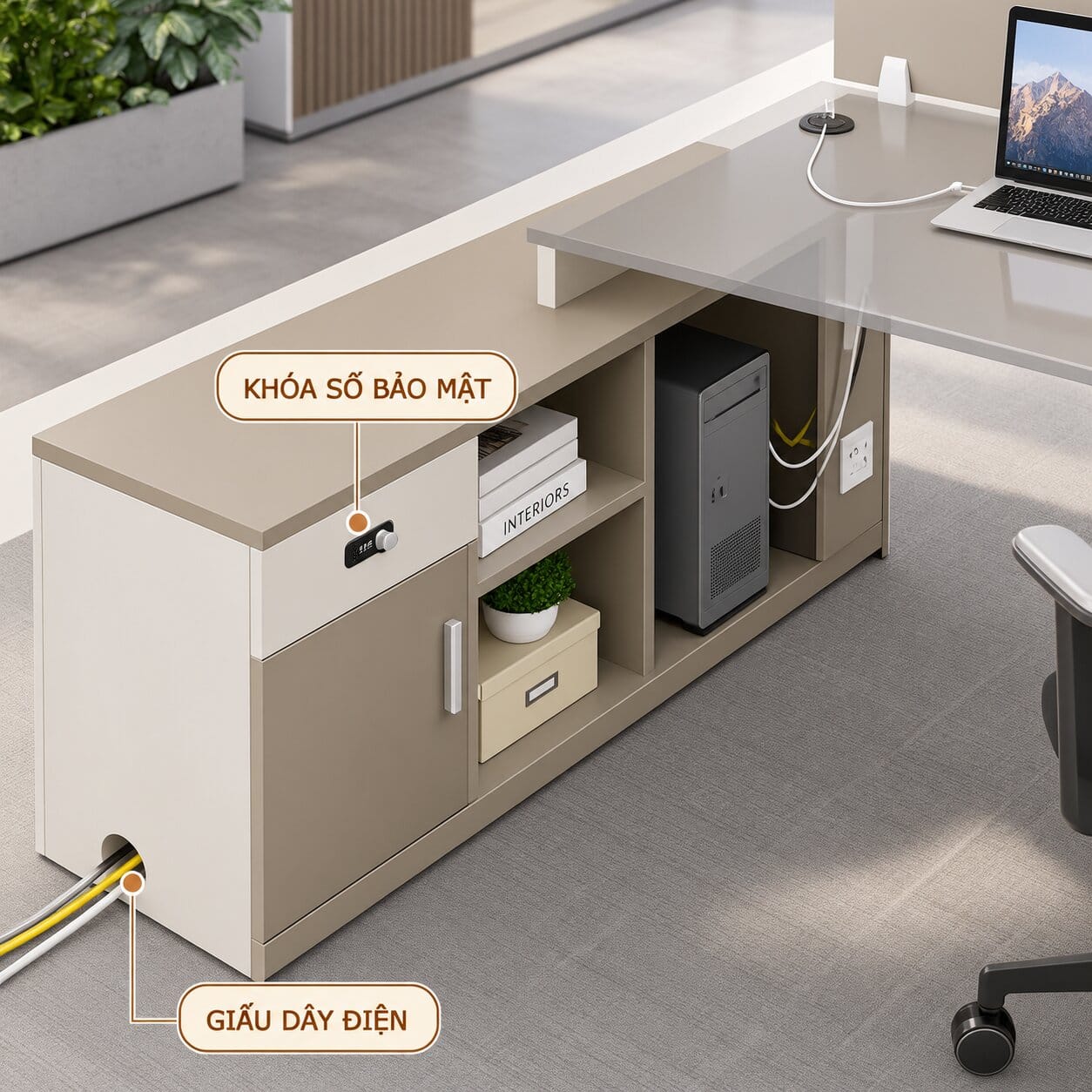 bàn làm việc có tủ