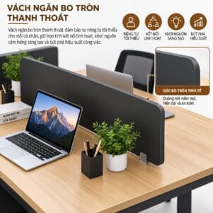 Cụm Bàn Làm Việc 4 Người Mykado - Tiga0272 - Ảnh 7