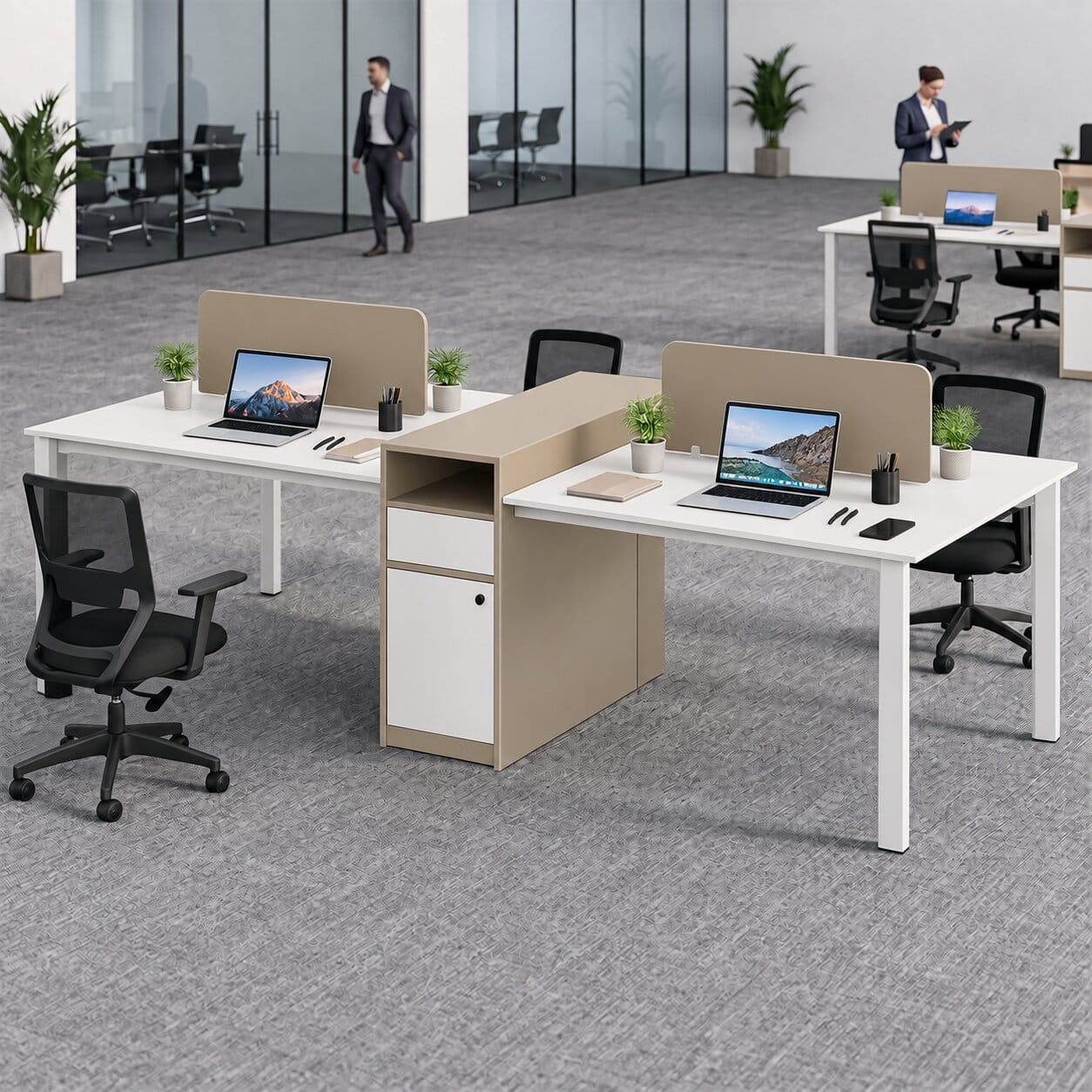 cụm bàn làm việc 4 người Mykado