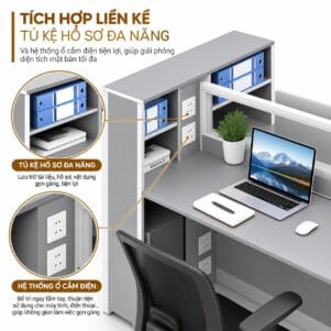 Cụm Bàn Làm Việc 4 Người Natoma - Tiga0271 - Ảnh 6