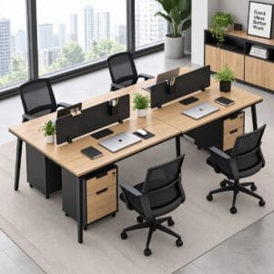 Cụm Bàn Làm Việc 4 Người Ritana - Tiga0273