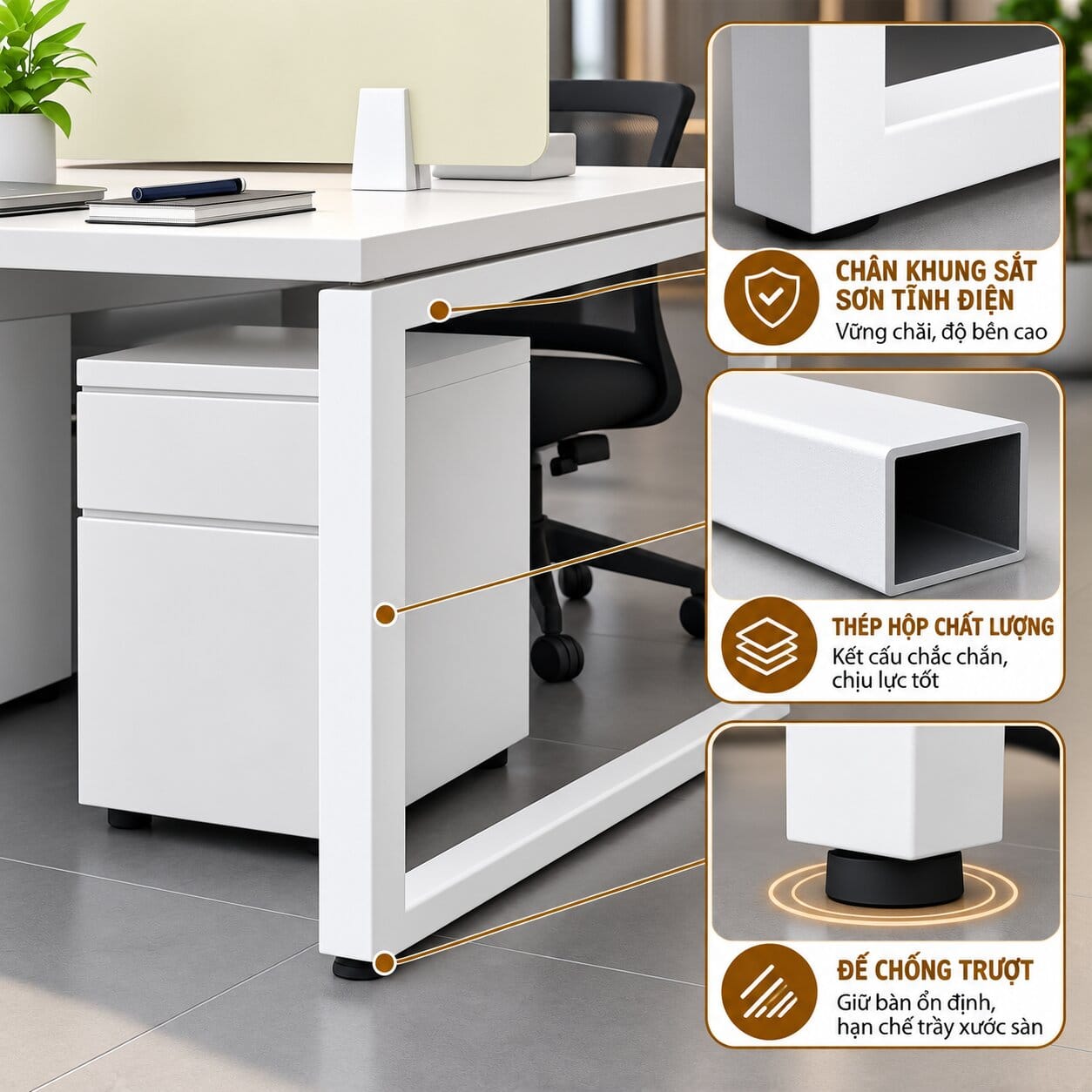 Cụm Bàn Làm Việc 6 Người Ratina - Tiga0275 - Ảnh 7