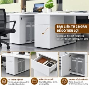 Cụm Bàn Làm Việc 6 Người Ratina - Tiga0275 - Ảnh 6