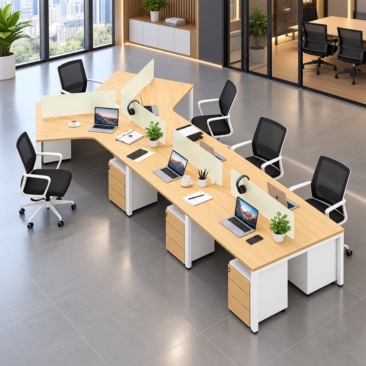 Cụm Bàn Làm Việc 7 Người Donaka - Tiga0276 - Ảnh 2
