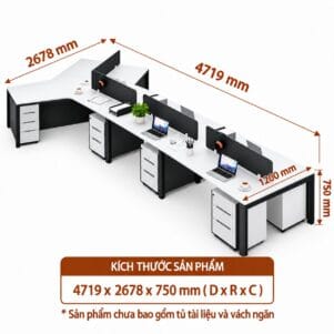 Cụm Bàn Làm Việc 7 Người Donaka - Tiga0276 - Ảnh 8