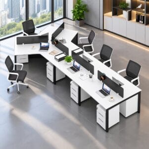 Cụm Bàn Làm Việc 7 Người Donaka - Tiga0276