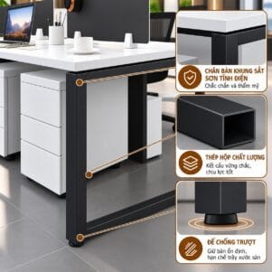 Cụm Bàn Làm Việc 7 Người Donaka - Tiga0276 - Ảnh 6