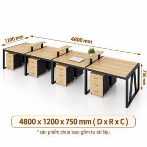 Cụm Bàn Làm Việc 8 Người Finato - Tiga0279 - Ảnh 9