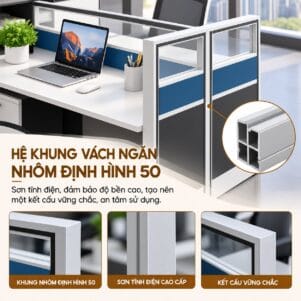 Cụm Bàn Làm Việc 8 Người Tukida - Tiga0280 - Ảnh 6
