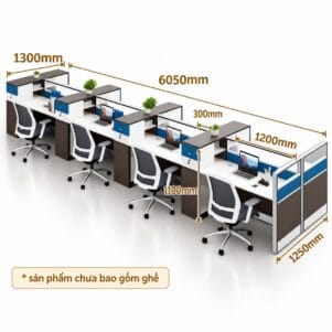 Cụm Bàn Làm Việc 8 Người Tukida - Tiga0280 - Ảnh 8