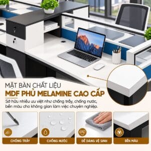 Cụm Bàn Làm Việc 8 Người Tukida - Tiga0280 - Ảnh 4